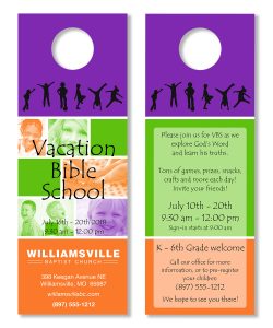 VBS Kids Door Hanger - Church Invitations - Outreach Marketing