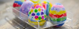 Hand painted eggs are a great craft for kids day for Easter outreach